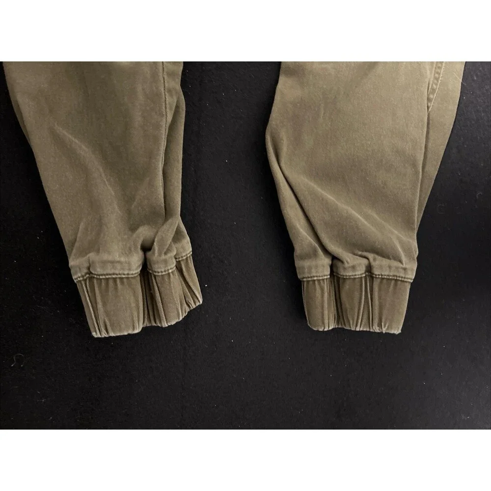 Refinery Republic Pants Mens Large Green Cargo Jogger Elastic Waist Cuffed